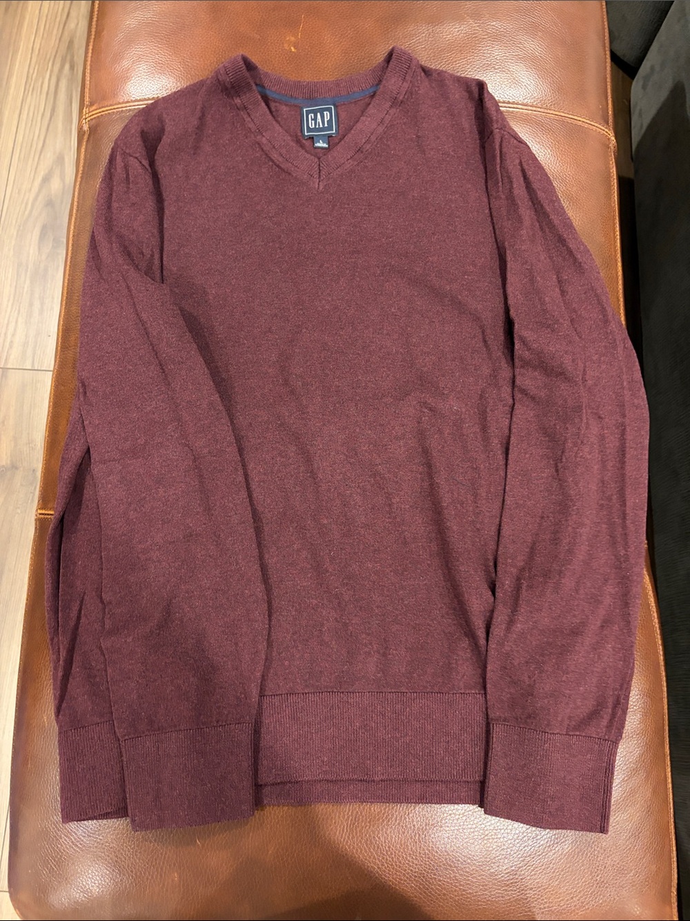 GAP Men's V-Neck Sweater in Wine
